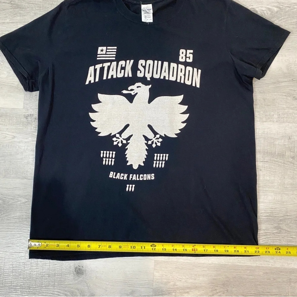 Gilden Attack Squadron Basic Black T Shirt Size L - Picture 12 of 14